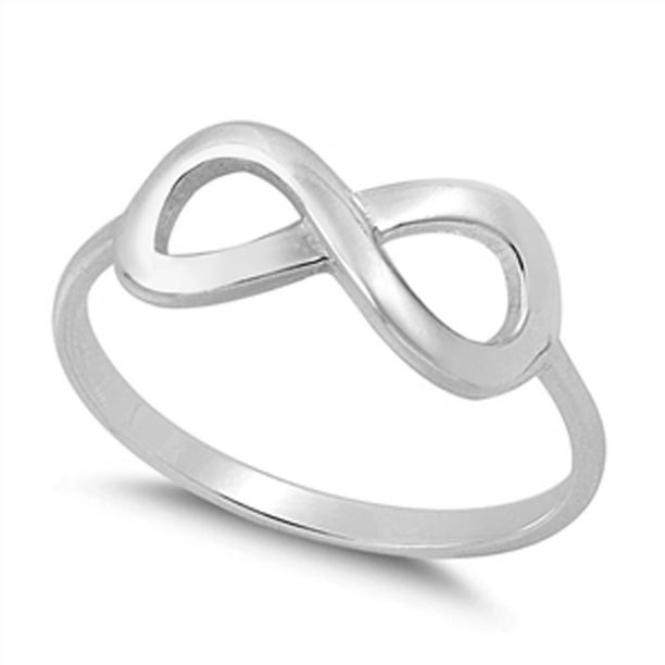 TWISTED CZ HEART/INFINITY  .925 Sterling Silver Ring SIZES 5-10 Promise Love 